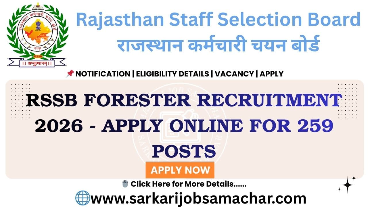 RSSB Forester Recruitment 2026 - Apply Online for 259 Posts