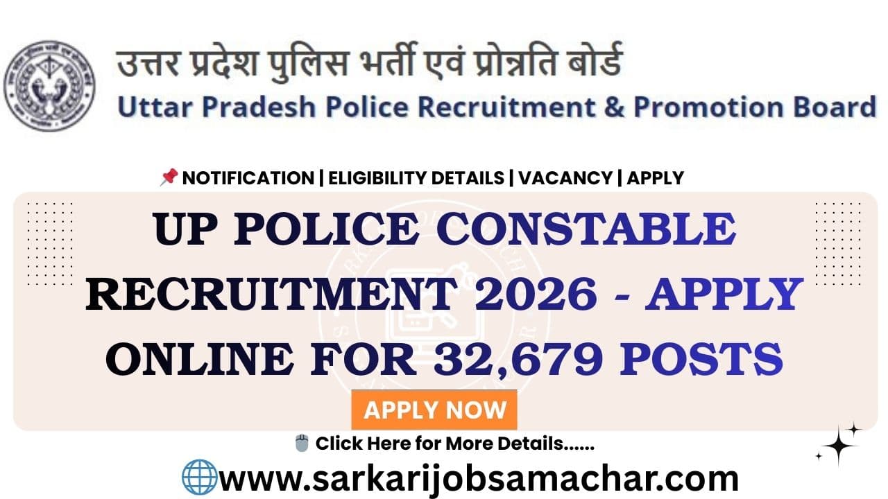 UP Police Constable Recruitment 2026 - Apply Online for 32,679 Posts